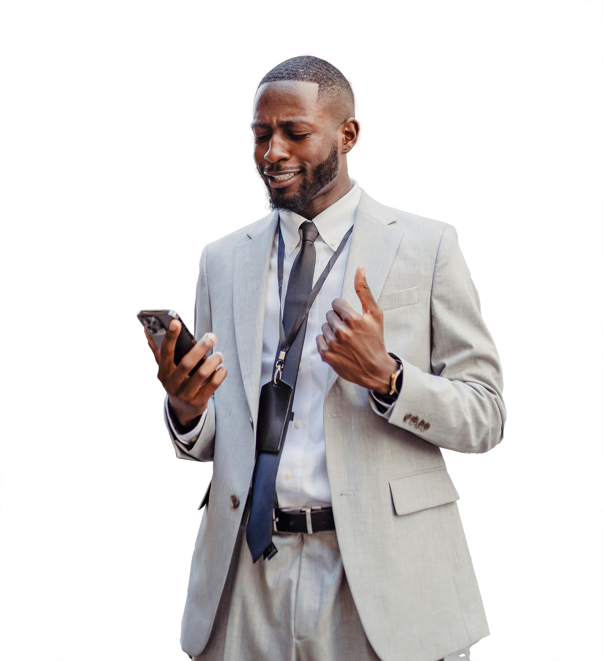 Professional businessman using mobile phone